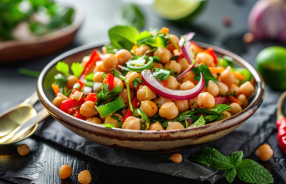 Salada de Grão-de-Bico com Atum